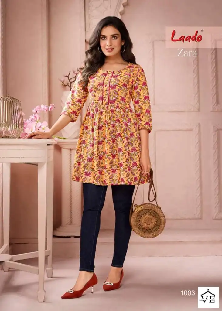 Laado Zara Vol 1 Pure Cotton Wholesale Kurtis Catalog — Wholesale Kurtis, MPA wholesale from Surat - Gallery Image 9