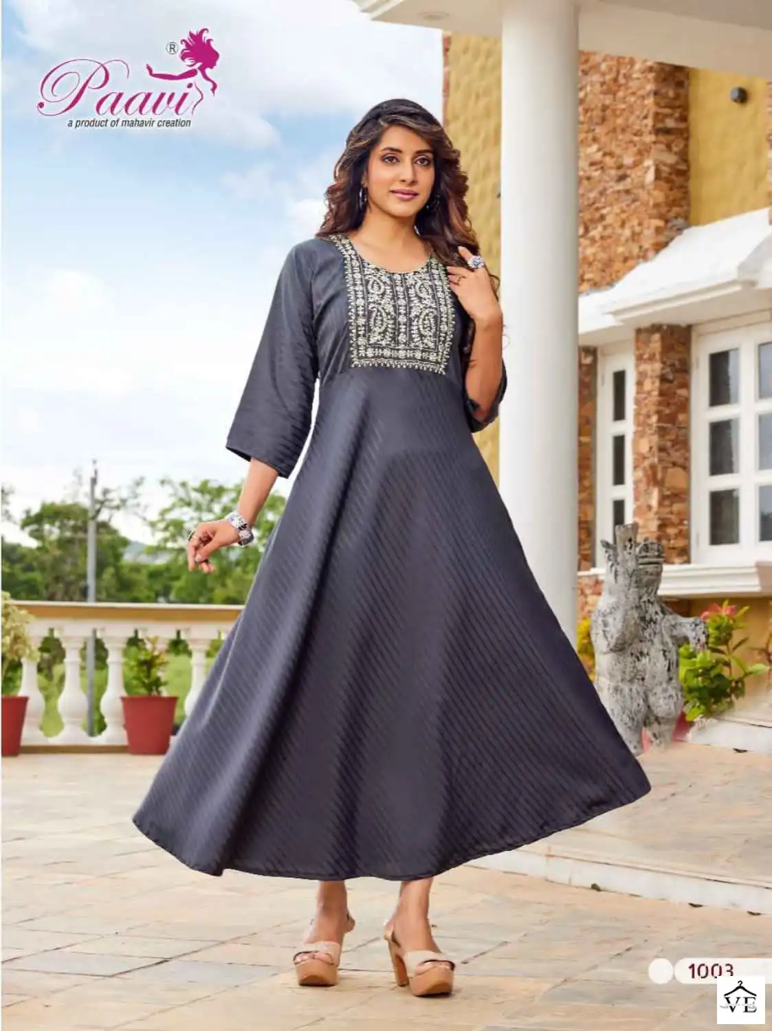 Mahavir Ladaki Imported Wholesale Long Kurtis Catalog — Wholesale Kurtis, MPA wholesale from Surat — view 6