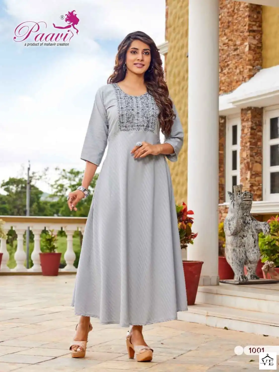 Mahavir Ladaki Imported Wholesale Long Kurtis Catalog — Wholesale Kurtis, MPA wholesale from Surat — view 7