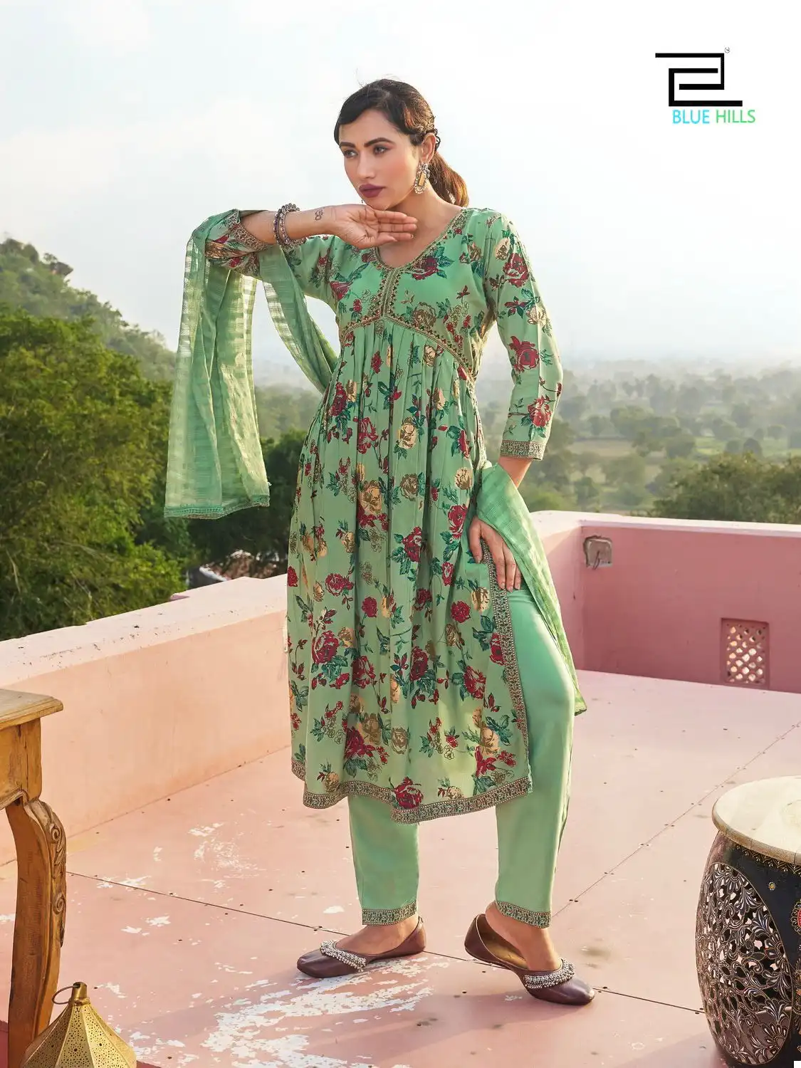 Blue Hills Libaas Rayon 14 Kg Wholesale Readymade Salwar Suit Catalog — Wholesale Salwar Suits, Blue Hills wholesale from Surat - Gallery Image 5