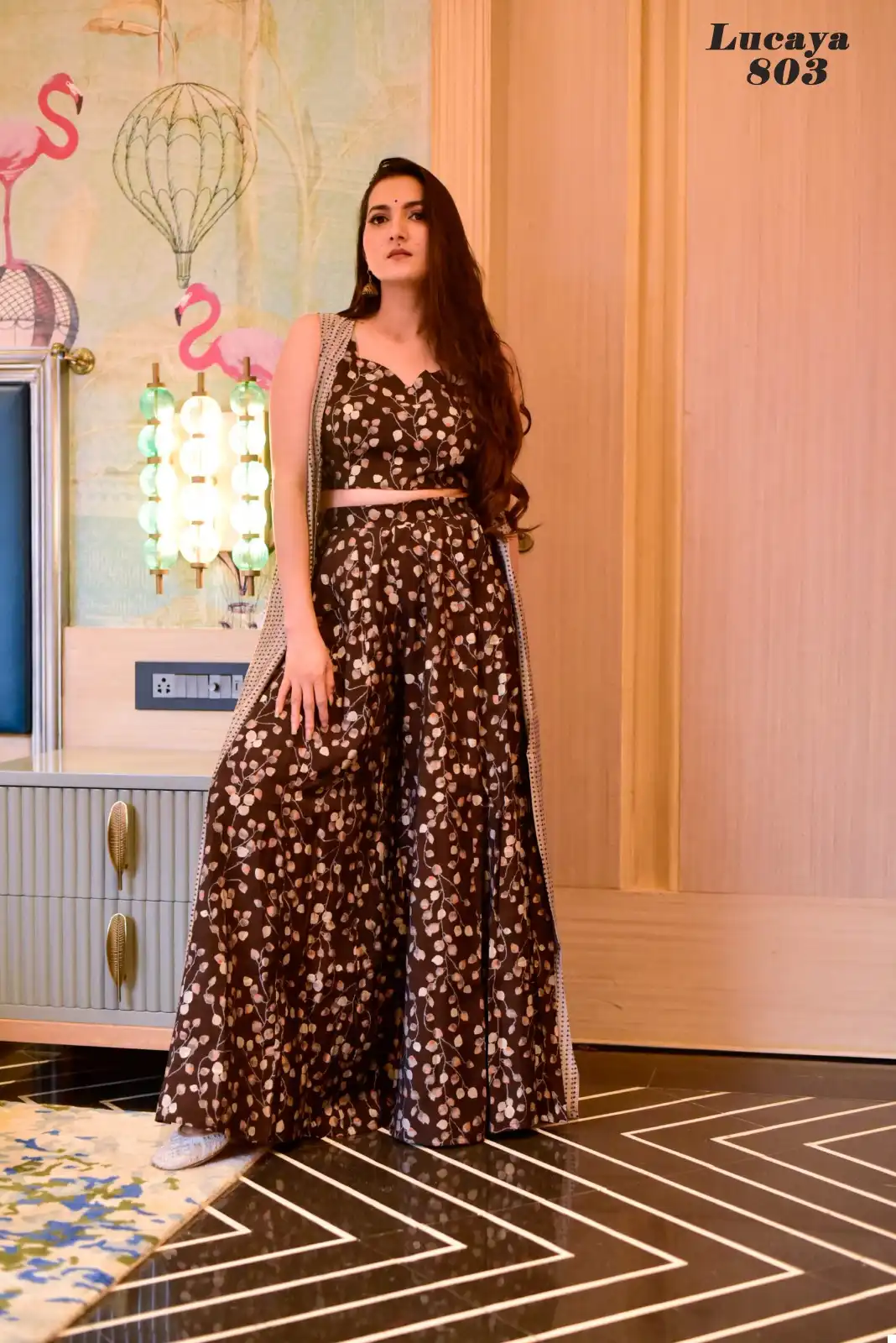 Lucaya Vol 8 Muslin Wholesale Koti Style Indo-Western Suit Catalog — Gown, MPA wholesale from Surat — view 2