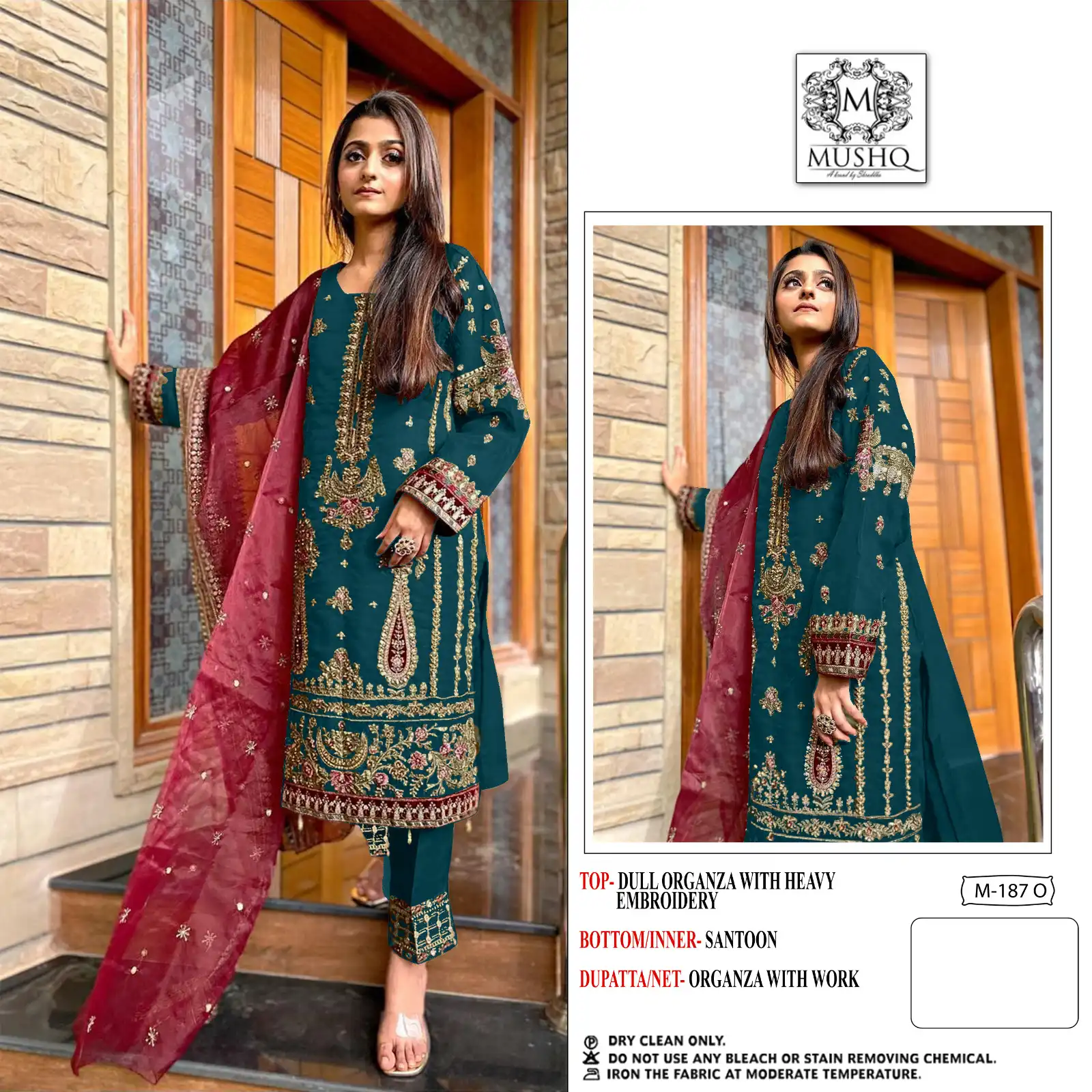 Mushq M 187 Organza Wholesale Designer Pakistani Salwar Suit — Wholesale Salwar Suits, MPA wholesale from Surat - Gallery Image 13