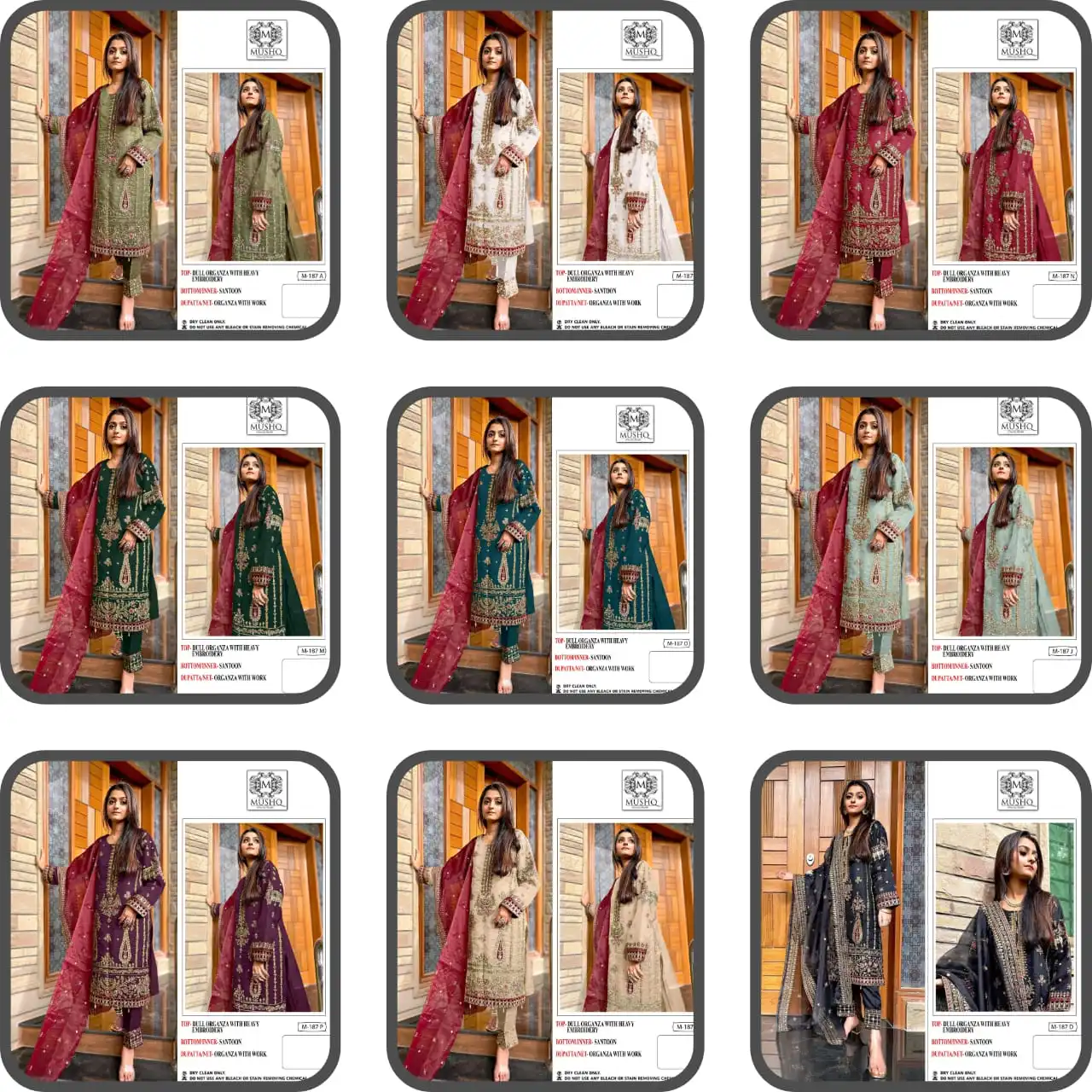 Mushq M 187 Organza Wholesale Designer Pakistani Salwar Suit — Wholesale Salwar Suits, MPA wholesale from Surat — view 17