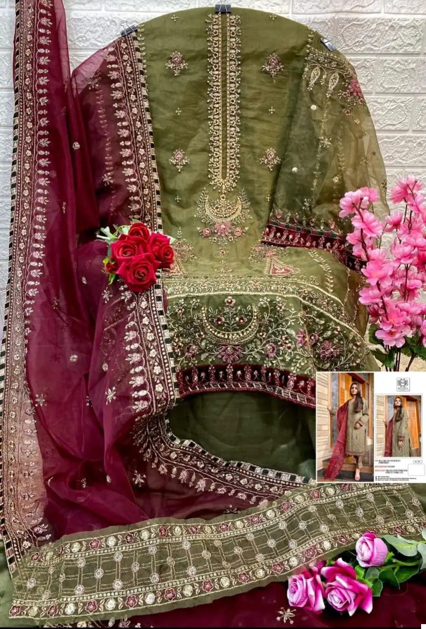 Mushq M 187 Organza Wholesale Designer Pakistani Salwar Suit — Wholesale Salwar Suits, MPA wholesale from Surat - Gallery Image 3