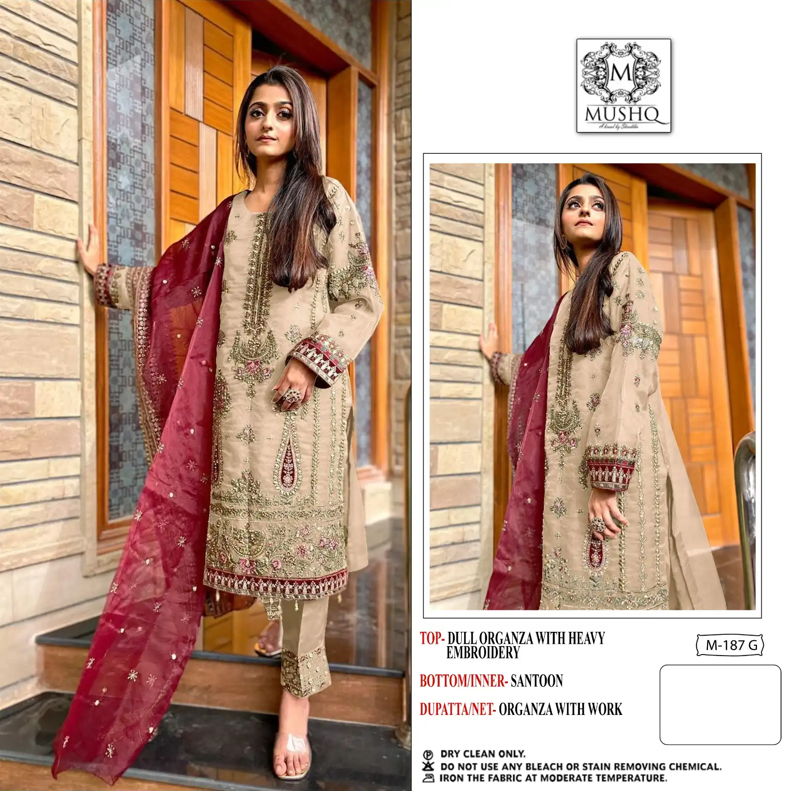 Mushq M 187 Organza Wholesale Designer Pakistani Salwar Suit — Wholesale Salwar Suits, MPA wholesale from Surat - Gallery Image 5