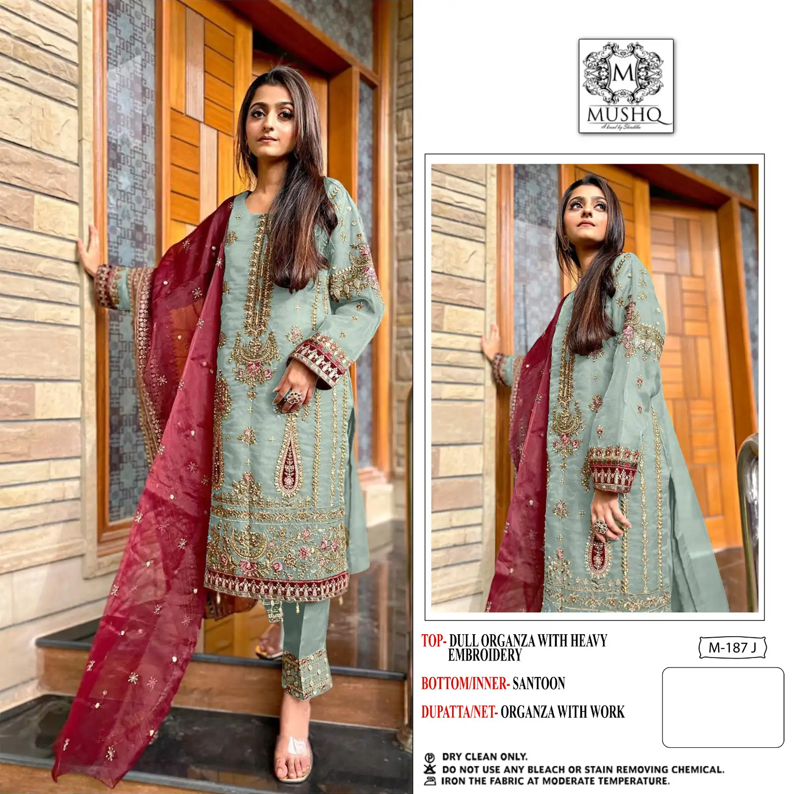 Mushq M 187 Organza Wholesale Designer Pakistani Salwar Suit — Wholesale Salwar Suits, MPA wholesale from Surat - Gallery Image 7