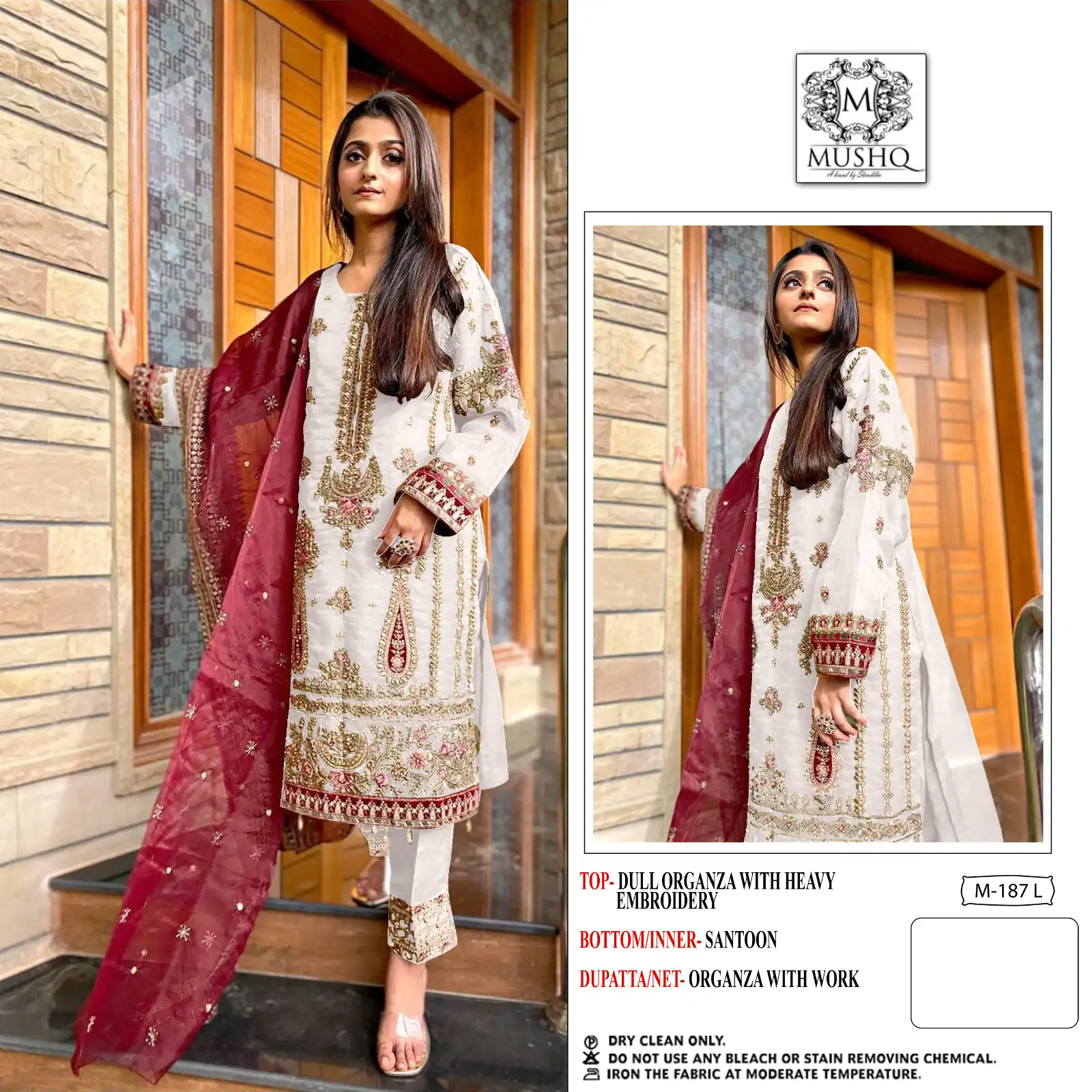 Mushq M 187 Organza Wholesale Designer Pakistani Salwar Suit — Wholesale Salwar Suits, MPA wholesale from Surat - Gallery Image 9