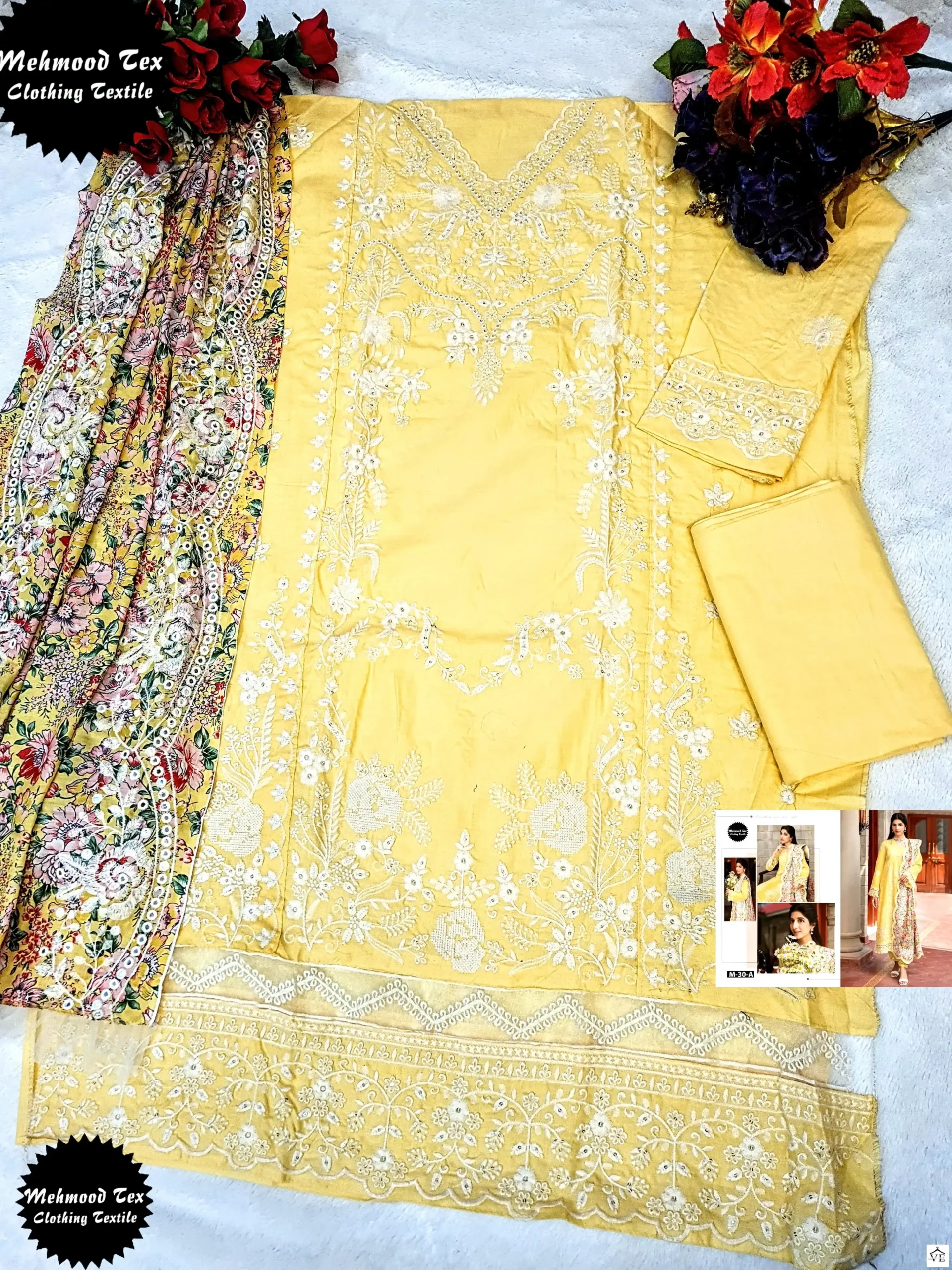 Mehmood Tex M 30 Cotton Wholesale Designer Pakistani Salwar Suit — Wholesale Salwar Suits, MPA wholesale from Surat - Gallery Image 3