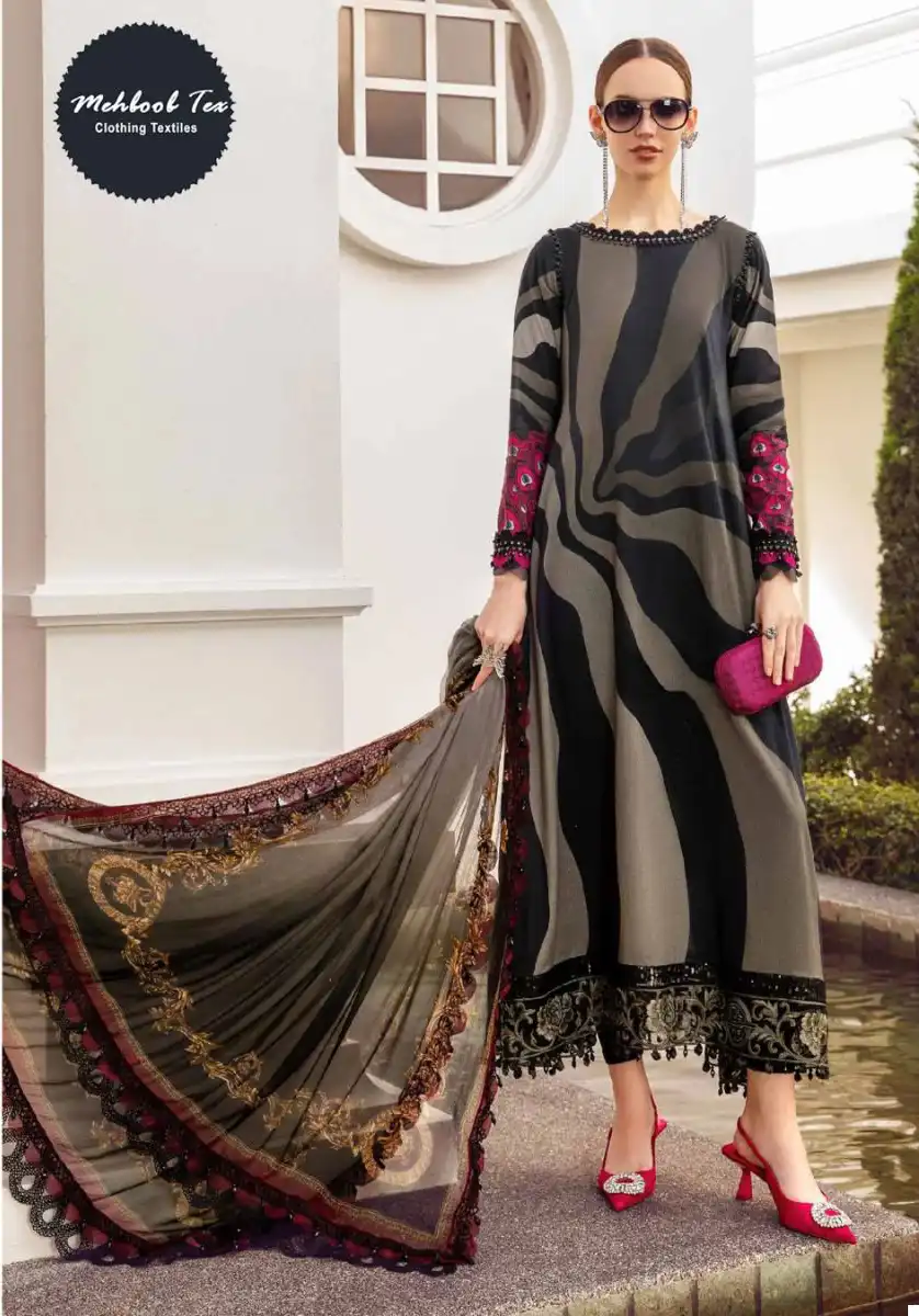 Mehboob M.Print Vol-14 Lawn Cotton Wholesale Pakistani Suits Catalog — Wholesale Salwar Suits, MPA wholesale from Surat - Gallery Image 4