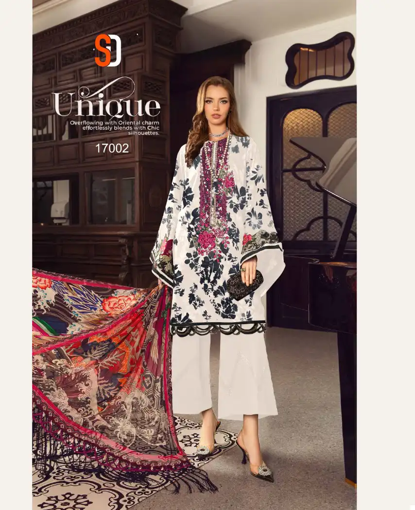 Sharaddha Designer M Print Vol 17 Lawn Cotton Wholesale Heavy Patch Embroidery Pakistani Salwar Suit Catalog — Wholesale Salwar Suits, MPA wholesale from Surat - Gallery Image 3