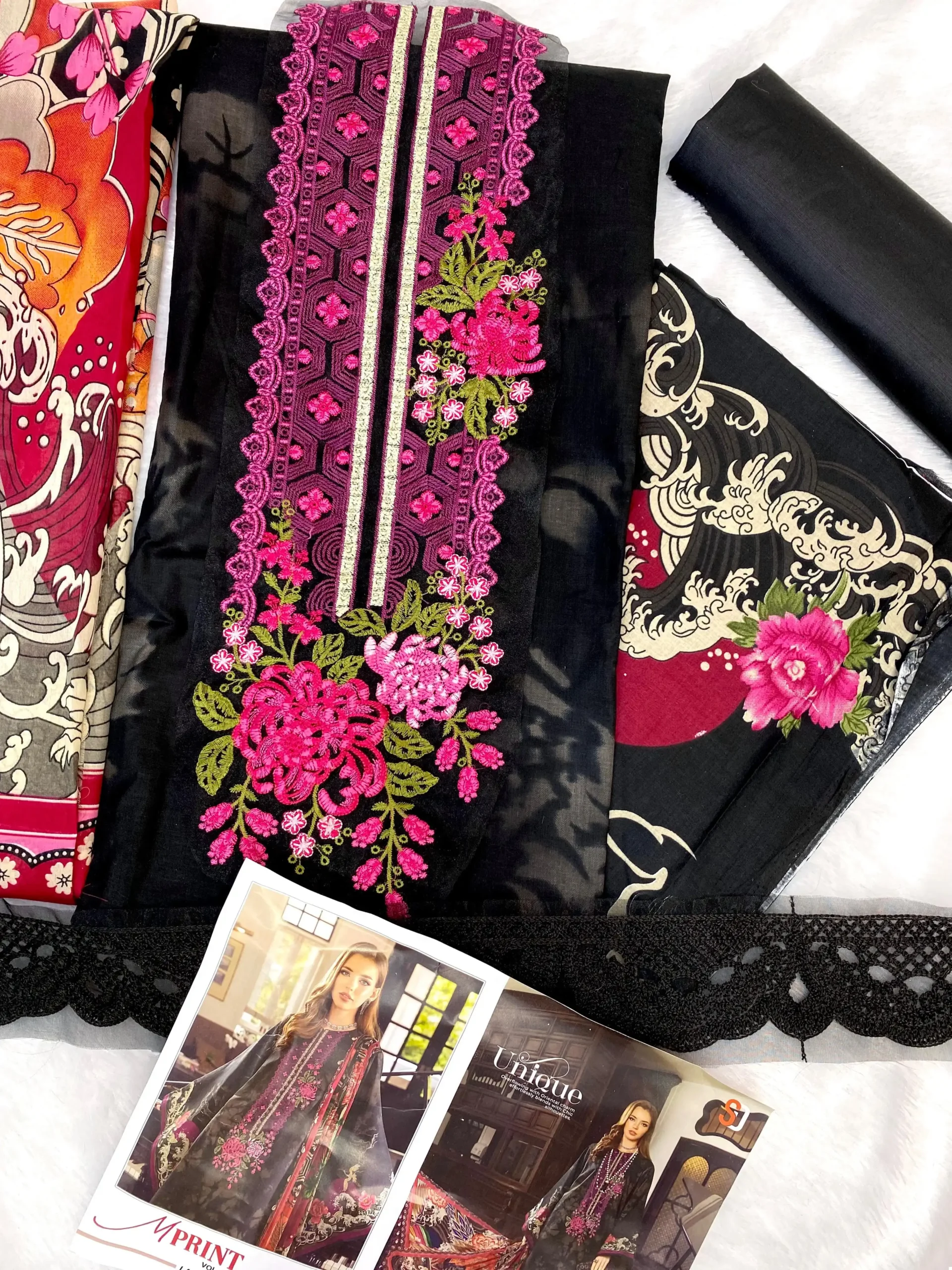 Sharaddha Designer M Print Vol 17 Lawn Cotton Wholesale Heavy Patch Embroidery Pakistani Salwar Suit Catalog — Wholesale Salwar Suits, MPA wholesale from Surat - Gallery Image 8