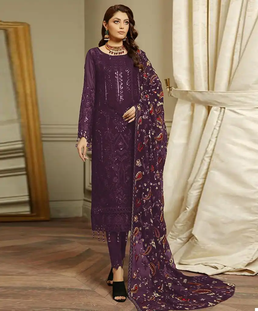 Mah-E-Rooh 4110 Heavy Faux Georgette Wholesale Pakistani Suit Catalog — Wholesale Salwar Suits, MPA wholesale from Surat — view 1