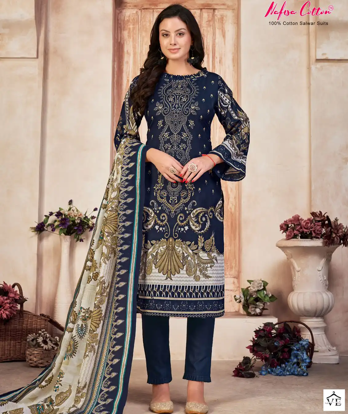 Nafisa Mahera Karachi Suits Cotton Wholesale Pakistani Salwar Suit Catalog — Wholesale Salwar Suits, MPA wholesale from Surat — view 1