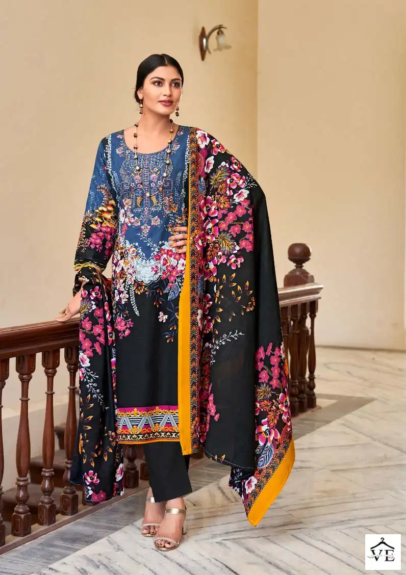 Levisha Mahiri Cotton Wholesale Self Embroidery Designer Pakistani Salwar Suit Catalog — Wholesale Salwar Suits, Levisha wholesale from Surat - Gallery Image 2