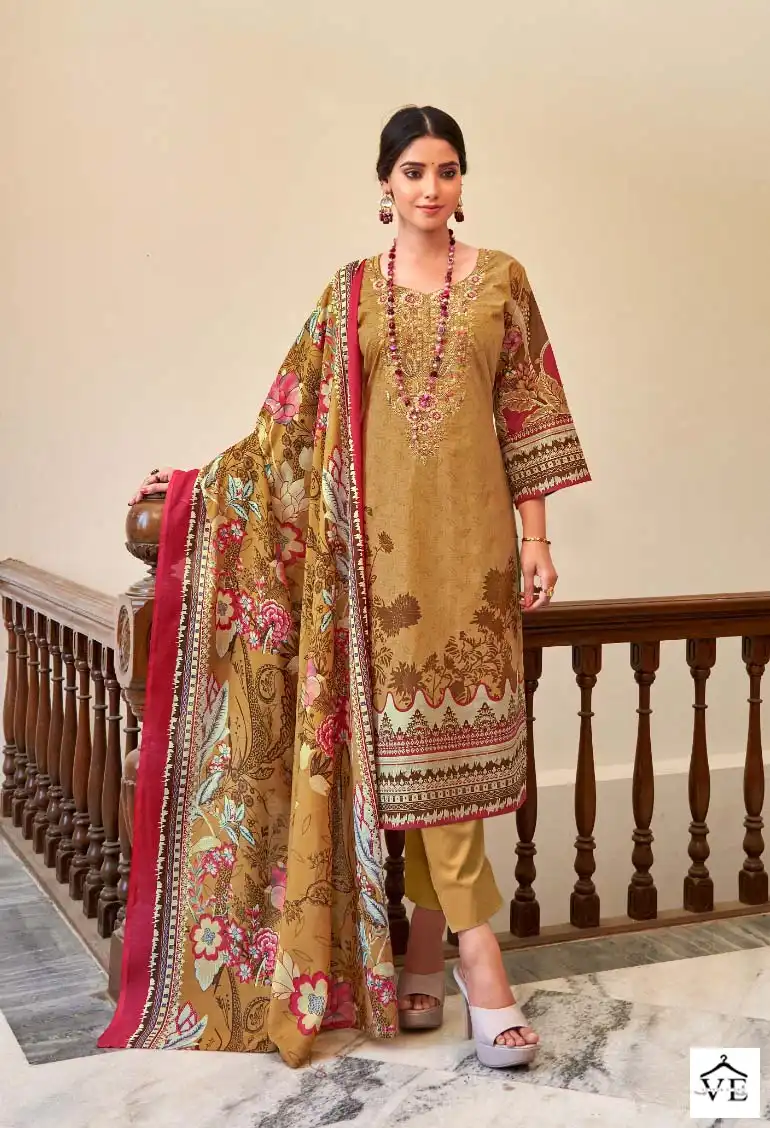 Levisha Mahiri Cotton Wholesale Self Embroidery Designer Pakistani Salwar Suit Catalog — Wholesale Salwar Suits, Levisha wholesale from Surat - Gallery Image 3