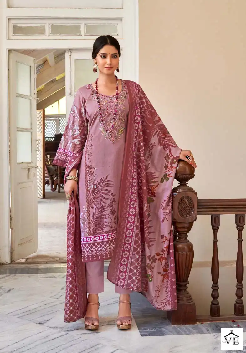 Levisha Mahiri Cotton Wholesale Self Embroidery Designer Pakistani Salwar Suit Catalog — Wholesale Salwar Suits, Levisha wholesale from Surat - Gallery Image 6