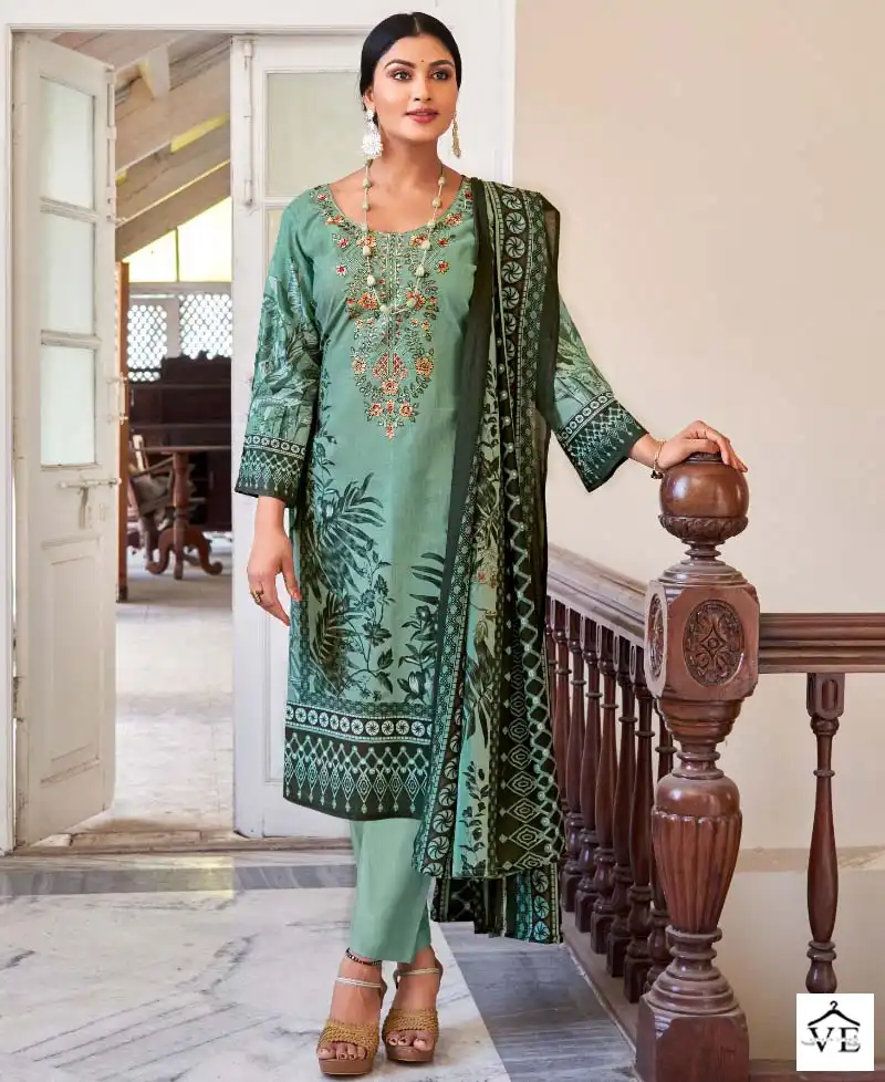 Levisha Mahiri Cotton Wholesale Self Embroidery Designer Pakistani Salwar Suit Catalog — Wholesale Salwar Suits, Levisha wholesale from Surat — view 1