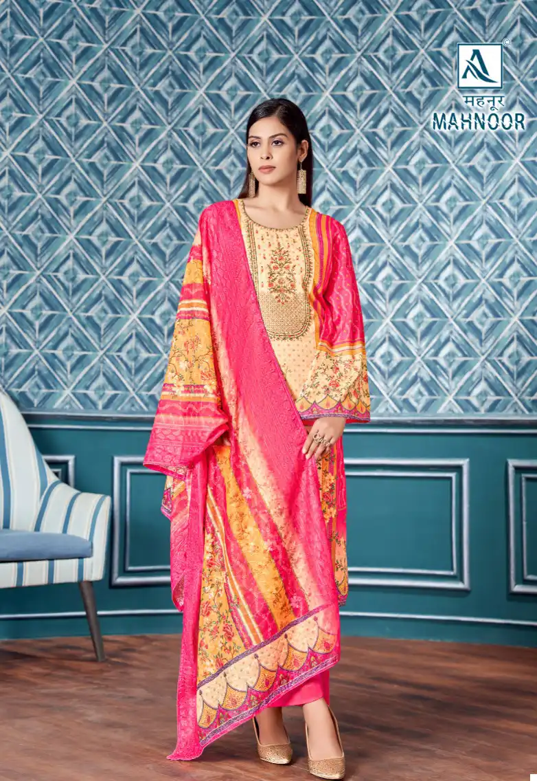 Alok Suits Mahnoor Jam Cotton Wholesale Fancy Swarovski Work Salwar Suit Catalog — Wholesale Salwar Suits, Alok Suit wholesale from Surat - Gallery Image 7