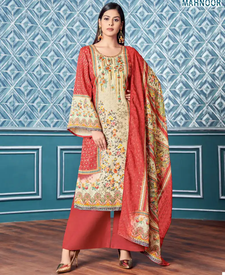 Alok Suits Mahnoor Jam Cotton Wholesale Fancy Swarovski Work Salwar Suit Catalog — Wholesale Salwar Suits, Alok Suit wholesale from Surat — view 1