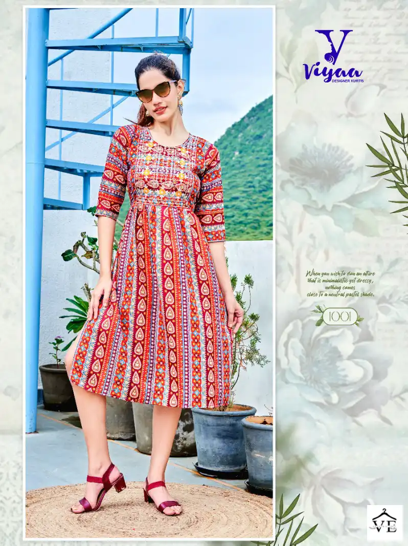 Viyaa Maira Vol 5 Pure Rayon Wholesale Kurtis Catalog — Wholesale Kurtis, MPA wholesale from Surat - Gallery Image 5