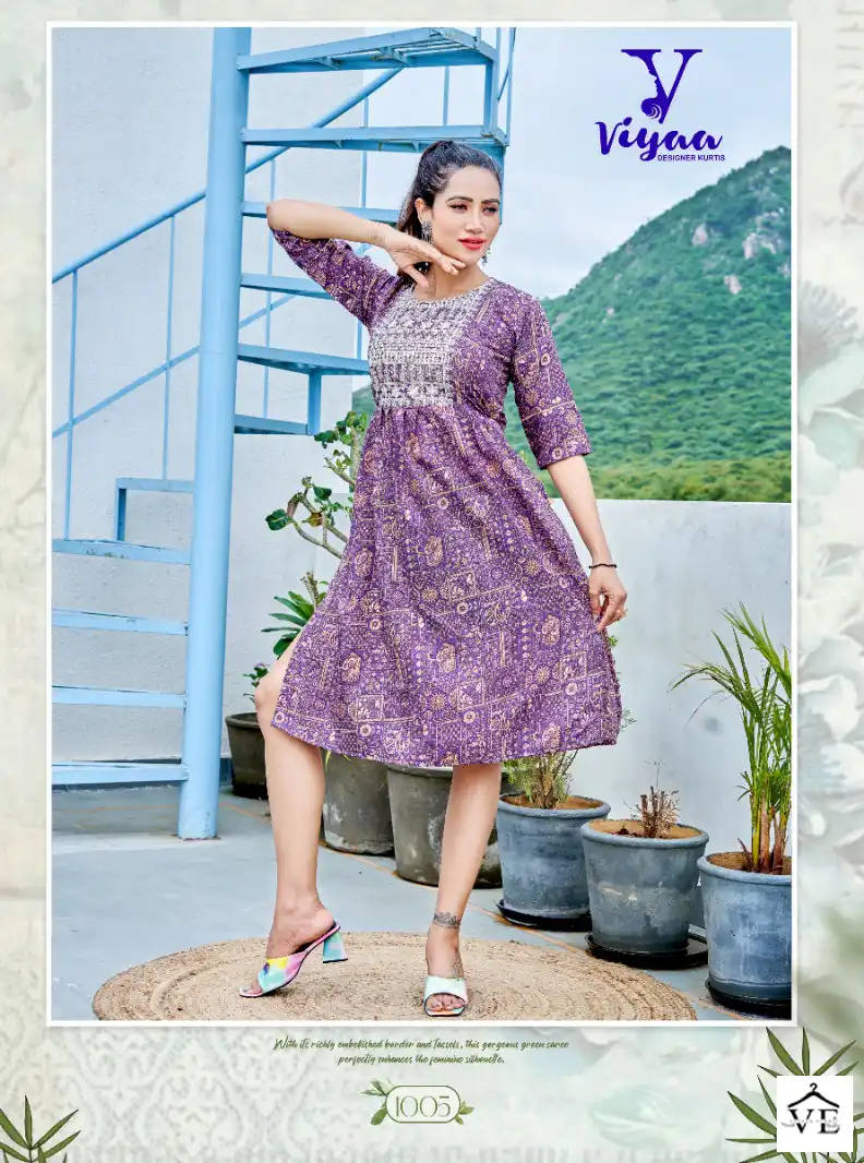 Viyaa Maira Vol 5 Pure Rayon Wholesale Kurtis Catalog — Wholesale Kurtis, MPA wholesale from Surat - Gallery Image 6