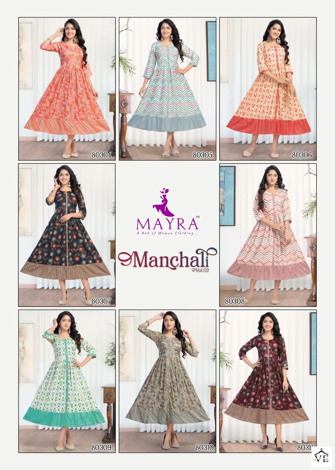Mayra Manchali Pure Heavy Capsuil Print Wholesale Long Anarkali Kurtis Catalog — Wholesale Kurtis, MPA wholesale from Surat — view 4