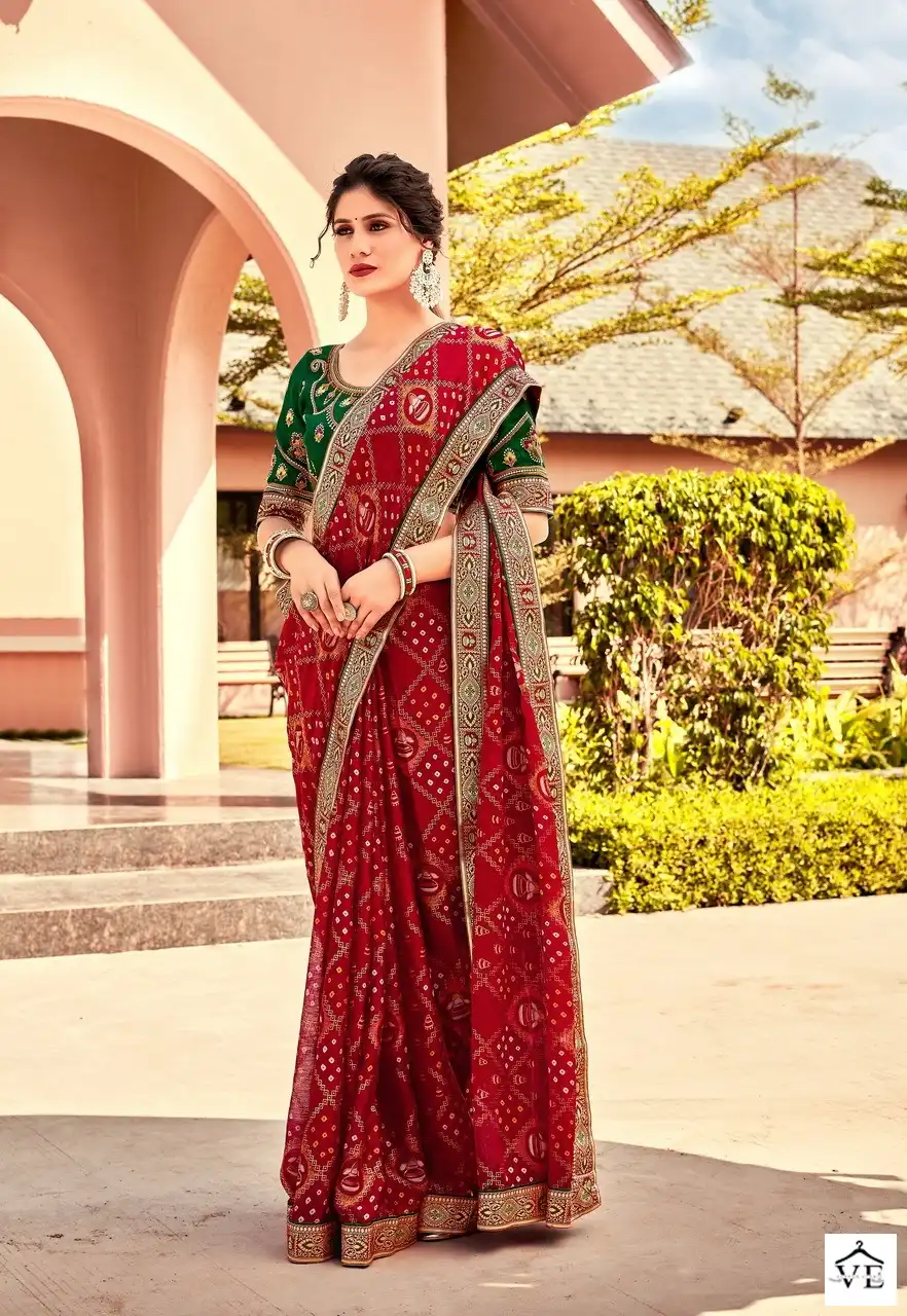 Stylewell Mangalam Vol 2 Bandhej Wholesale Designer Sarees — Wholesale Salwar Suits, MPA wholesale from Surat - Gallery Image 10