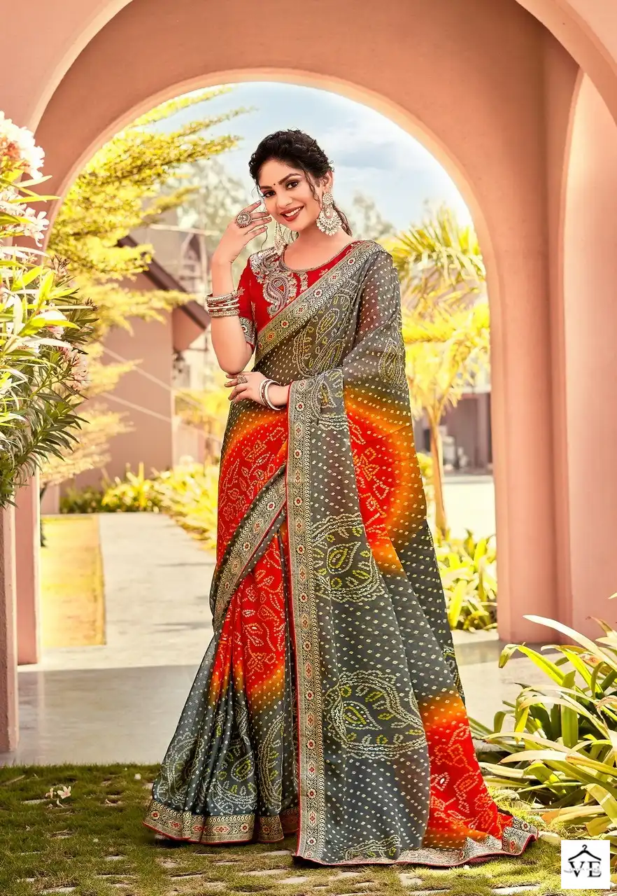 Stylewell Mangalam Vol 2 Bandhej Wholesale Designer Sarees — Wholesale Salwar Suits, MPA wholesale from Surat - Gallery Image 9