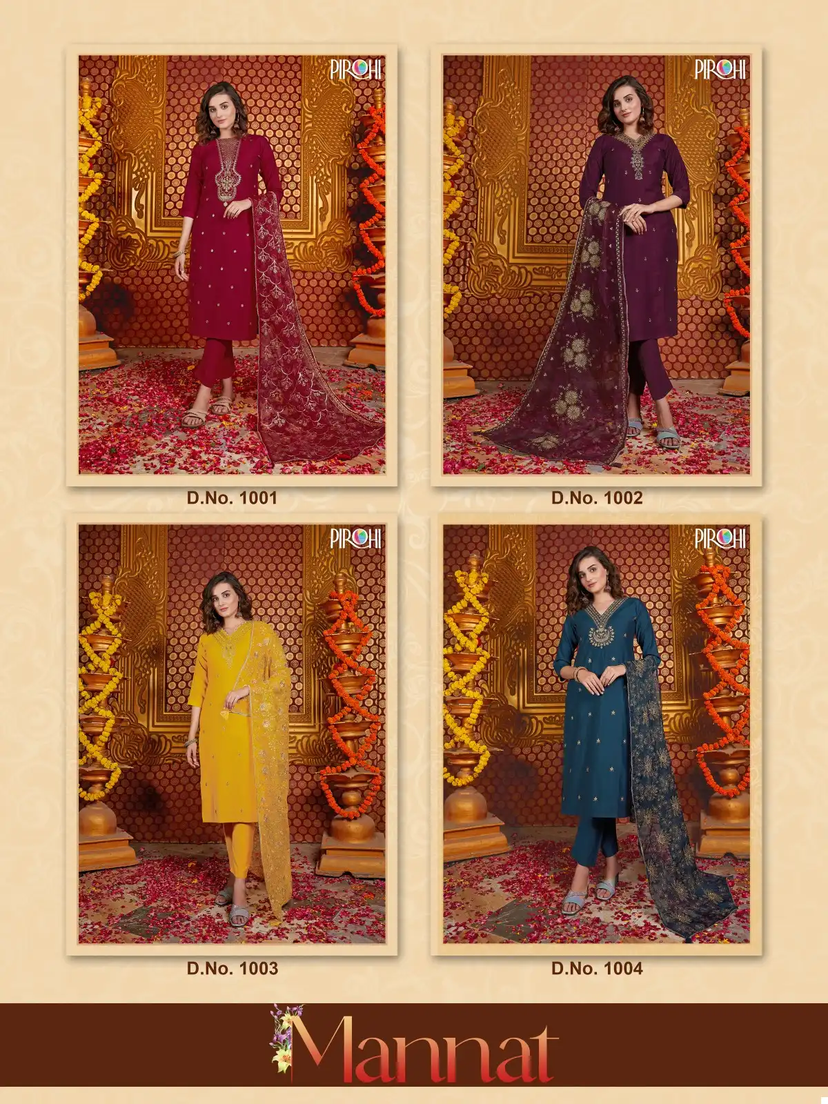 Pirohi Mannat Vol 1 Vatican Dola Silk Wholesale Readymade Suits Catalog — Wholesale Salwar Suits, MPA wholesale from Surat — view 5