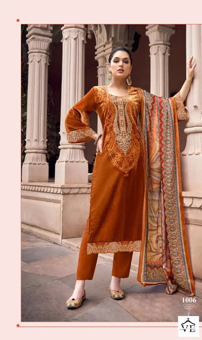 Z.S.M Marble Velvet Viscose Velvet Wholesale Designer Winter Wear Salwar Suit Catalog — Wholesale Salwar Suits, MPA wholesale from Surat - Gallery Image 2