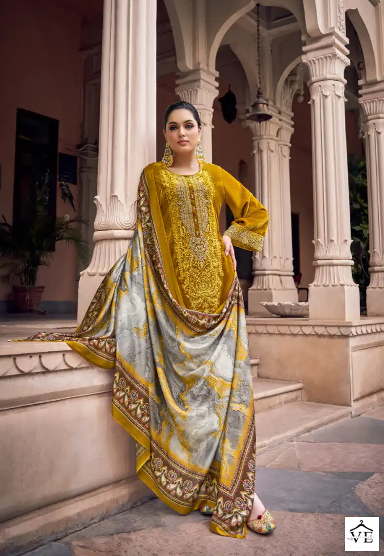 Z.S.M Marble Velvet Viscose Velvet Wholesale Designer Winter Wear Salwar Suit Catalog — Wholesale Salwar Suits, MPA wholesale from Surat - Gallery Image 4