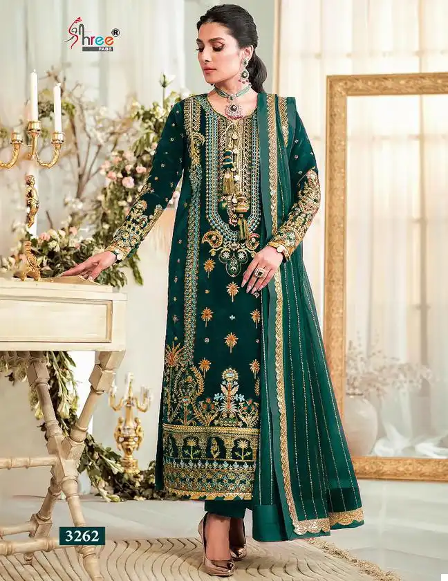 Shree Fabs Maria B Embroidered Velvet Edition 23 Vol 2 Velvet Wholesale Heavy Embroidered Pakistan Salwar Suit Catalog — Wholesale Salwar Suits, Shree Fabs wholesale from Surat — view 1