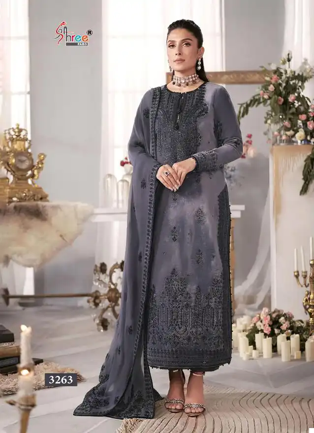 Shree Fabs Maria B Embroidered Velvet Edition 23 Vol 2 Velvet Wholesale Heavy Embroidered Pakistan Salwar Suit Catalog — Wholesale Salwar Suits, Shree Fabs wholesale from Surat - Gallery Image 5