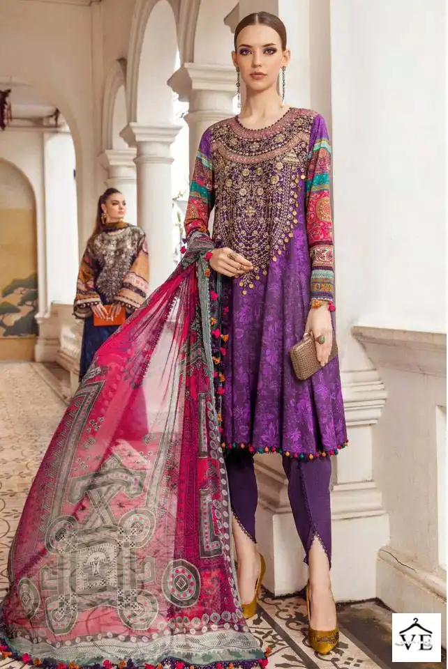 Deepsy Suits Maria B M Print Vol 5 Cotton Wholesale Fancy Embroidery Pakistani Salwar Suit Catalog — Wholesale Salwar Suits, MPA wholesale from Surat — view 2