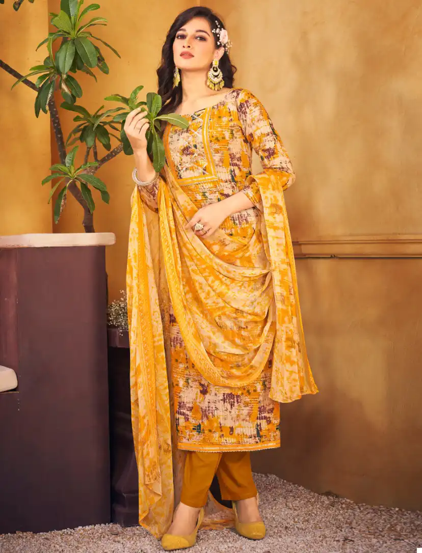 Bipson Maserati 2245 Pure Rayon Foil Print Wholesale Salwar Suit Catalog — Wholesale Salwar Suits, MPA wholesale from Surat — view 1