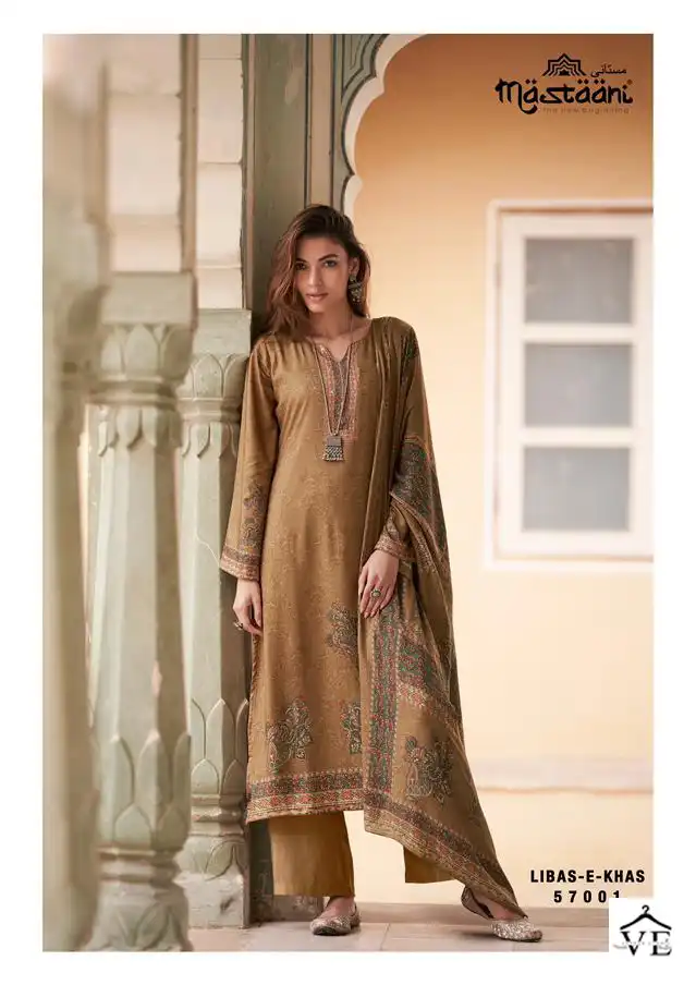 Mumtaz Arts Mastaani Libas E Khas Pashmina Wholesale Sober Designer Winter Wear Salwar Suit Catalog — Wholesale Salwar Suits, Khas wholesale from Surat - Gallery Image 2