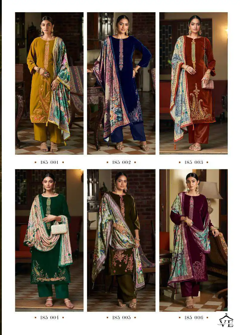 Kesar Meenakari Velvet Wholesale Designer Winter Wear Salwar Suit Catalog — Wholesale Salwar Suits, MPA wholesale from Surat — view 7
