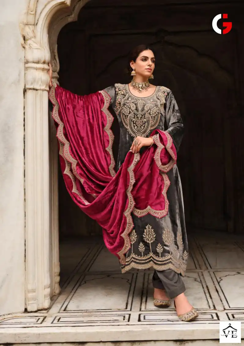 Deepsy Suits Gull Jee Mehfil E Ishq Velvet Wholesale Heavy Embroidery Designer Winter Wear Salwar Suit Catalog — Wholesale Salwar Suits, MPA wholesale from Surat - Gallery Image 3