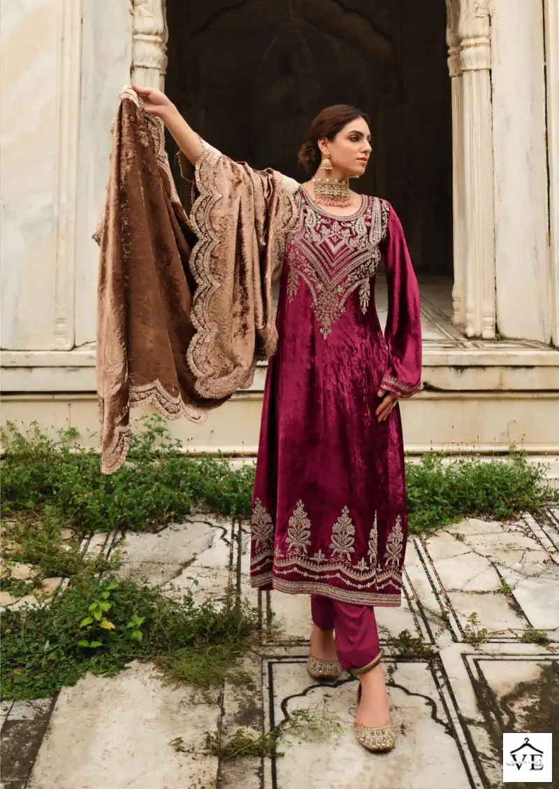 Deepsy Suits Gull Jee Mehfil E Ishq Velvet Wholesale Heavy Embroidery Designer Winter Wear Salwar Suit Catalog — Wholesale Salwar Suits, MPA wholesale from Surat - Gallery Image 6