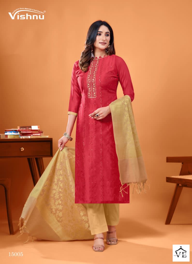 Vishnu Mehmal Modal Silk Wholesale Sequence Work Salwar Suit Catalog — Wholesale Salwar Suits, MPA wholesale from Surat - Gallery Image 8