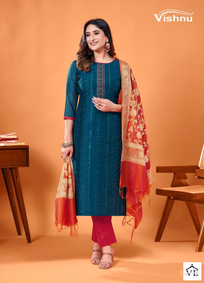 Vishnu Mehmal Modal Silk Wholesale Sequence Work Salwar Suit Catalog — Wholesale Salwar Suits, MPA wholesale from Surat - Gallery Image 3