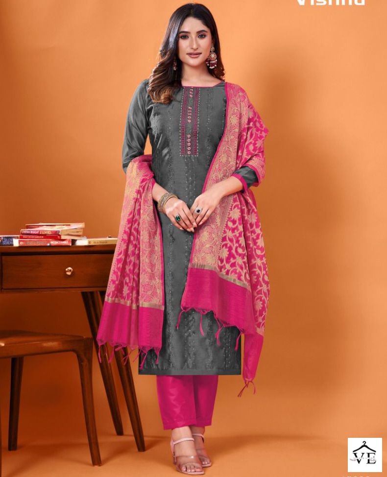 Vishnu Mehmal Modal Silk Wholesale Sequence Work Salwar Suit Catalog — Wholesale Salwar Suits, MPA wholesale from Surat — view 1