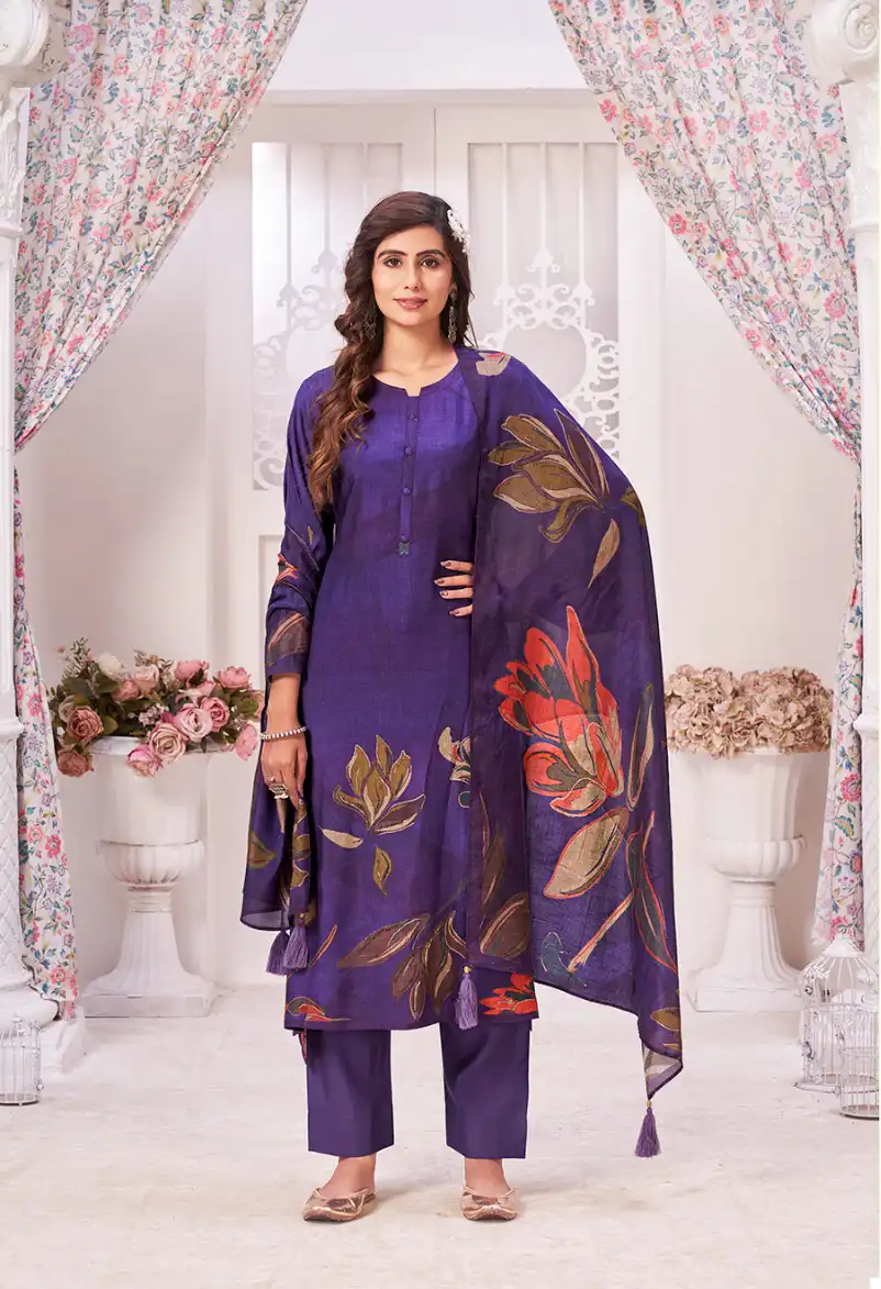 Kaavish Miraki Muslin Silk Wholesale Salwar Suit Catalog — Wholesale Salwar Suits, MPA wholesale from Surat - Gallery Image 2
