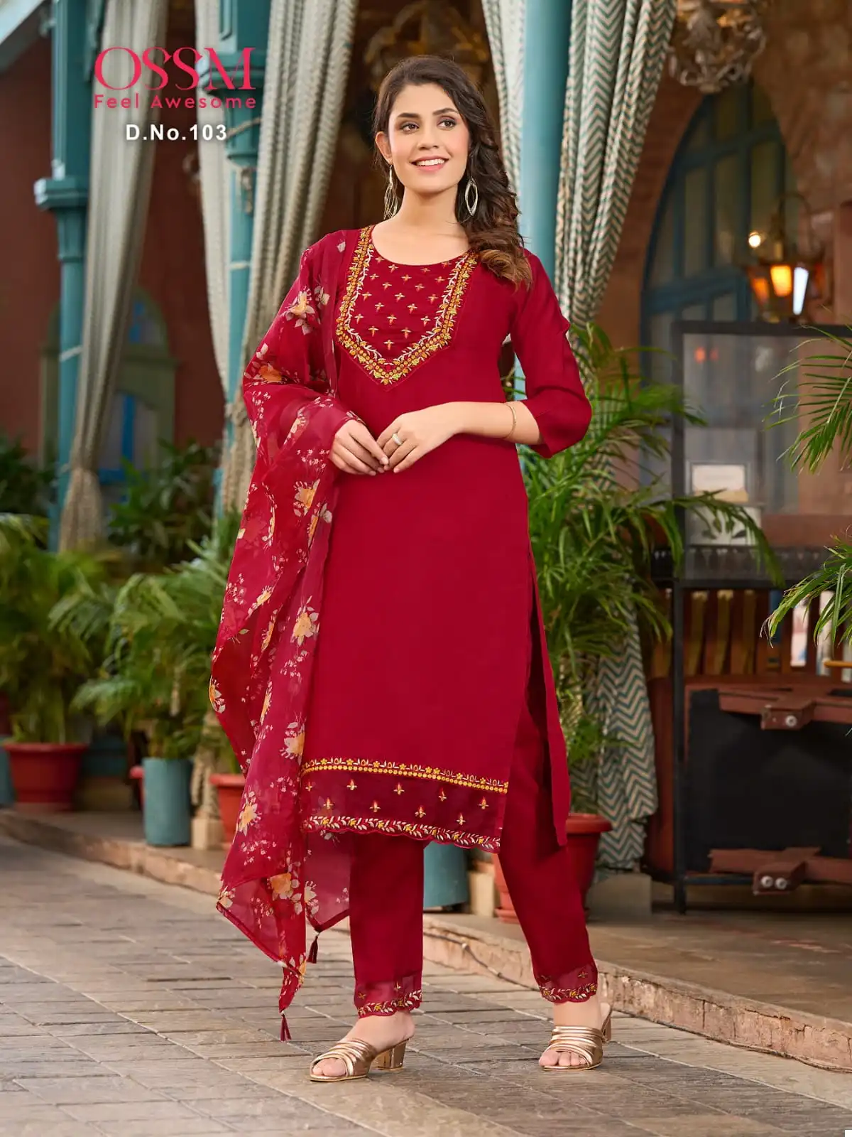 Ossm Mohey Viscose Roman Silk Wholesale Designer Readymade Salwar Suit Catalog — Wholesale Salwar Suits, MPA wholesale from Surat - Gallery Image 4