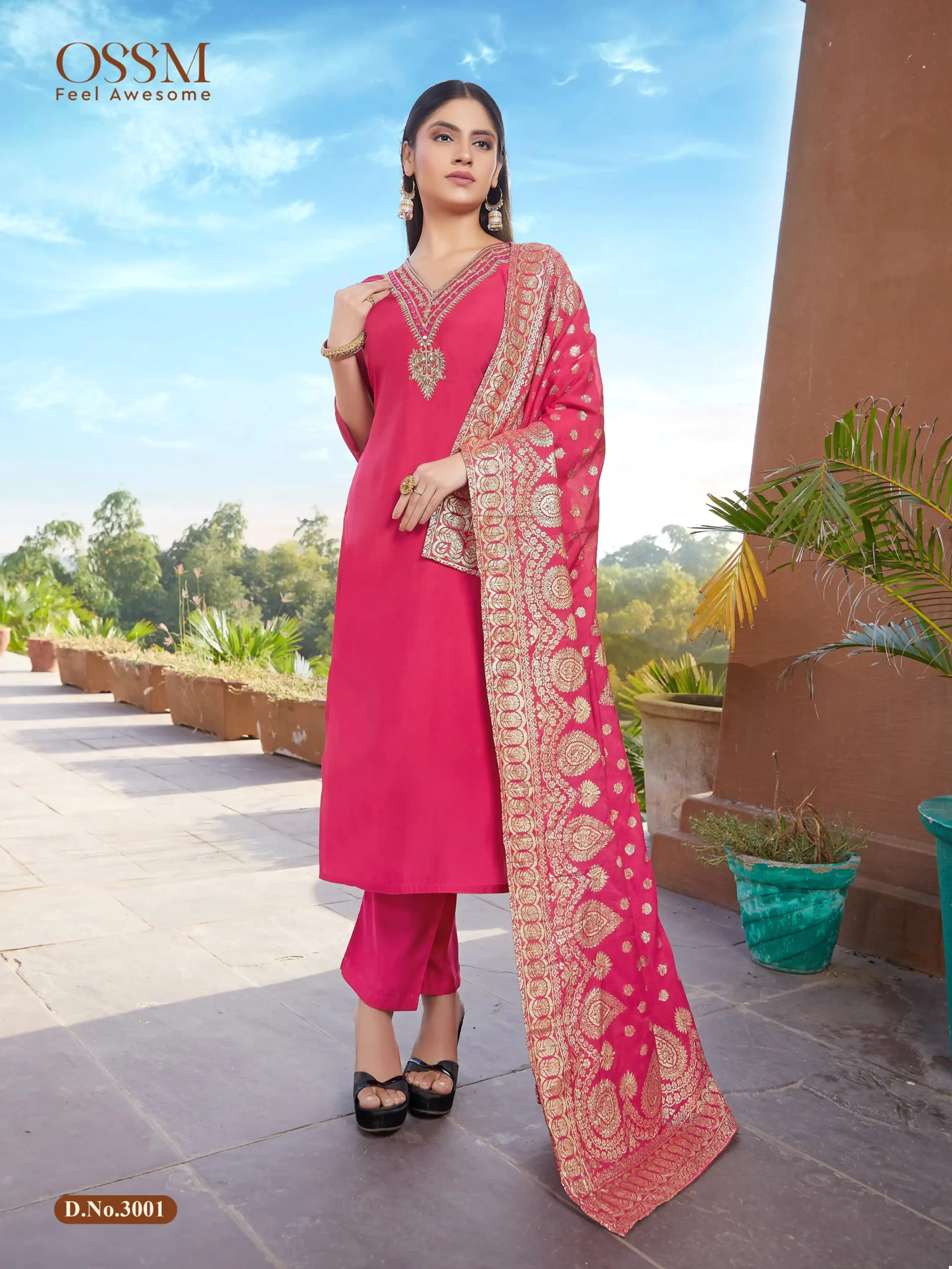 Ossm Monalisa Vol 03 Premium Viscos Roman Silk Wholesale Readymade Suits Catalog - 6 Pcs Set — Wholesale Salwar Suits, MPA wholesale from Surat - Gallery Image 2