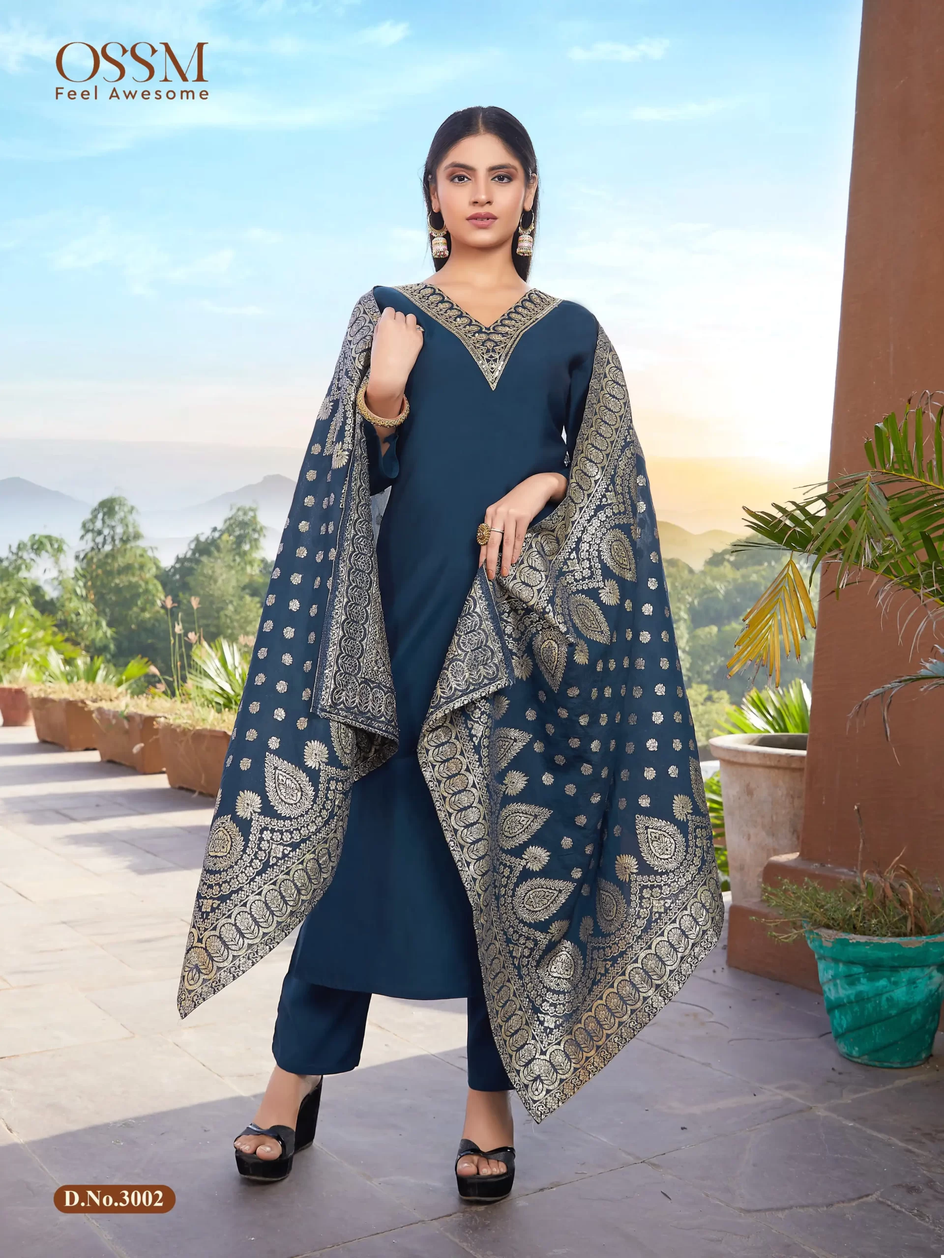 Ossm Monalisa Vol 03 Premium Viscos Roman Silk Wholesale Readymade Suits Catalog - 6 Pcs Set — Wholesale Salwar Suits, MPA wholesale from Surat - Gallery Image 4