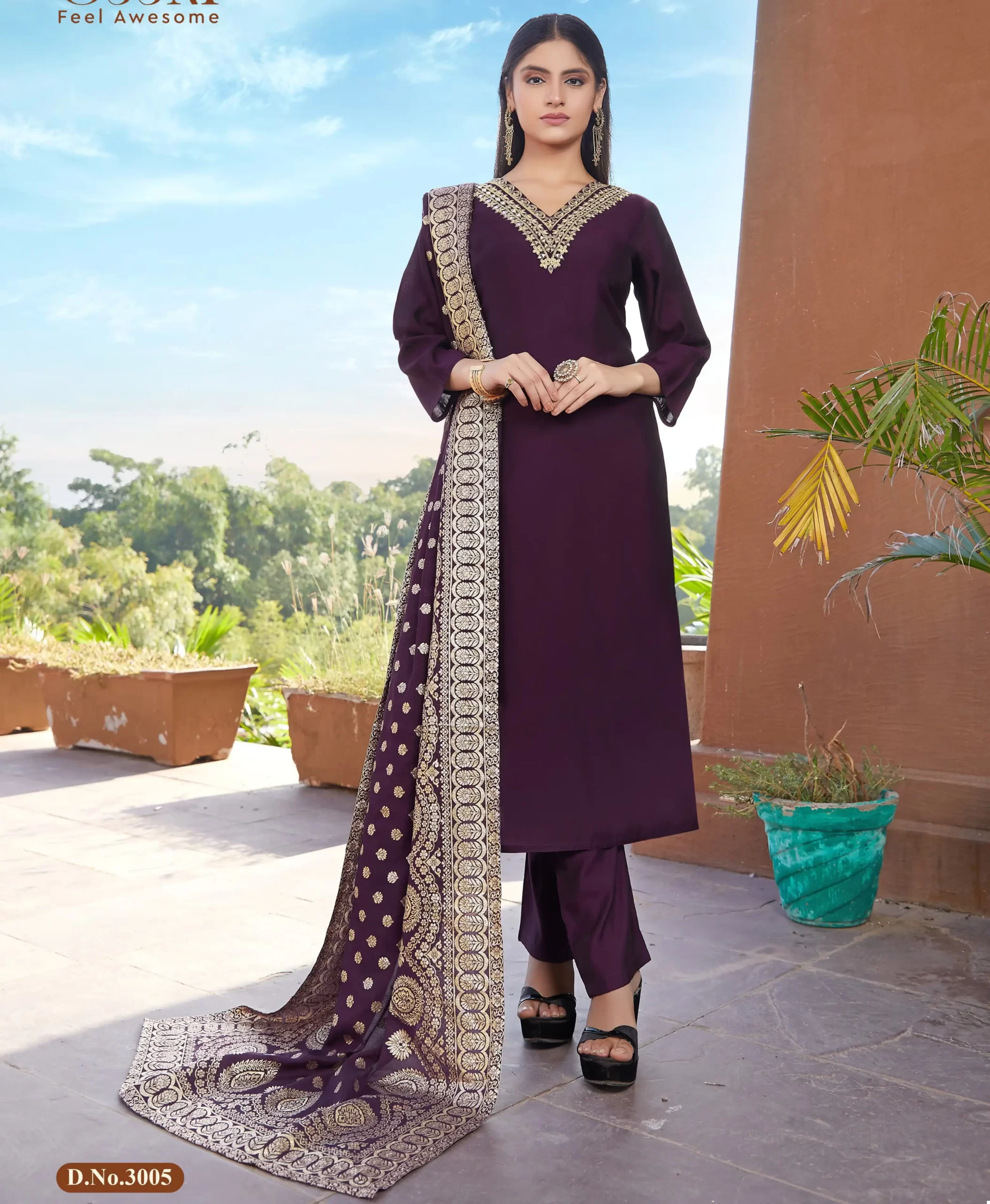 Ossm Monalisa Vol 03 Premium Viscos Roman Silk Wholesale Readymade Suits Catalog - 6 Pcs Set — Wholesale Salwar Suits, MPA wholesale from Surat — view 1
