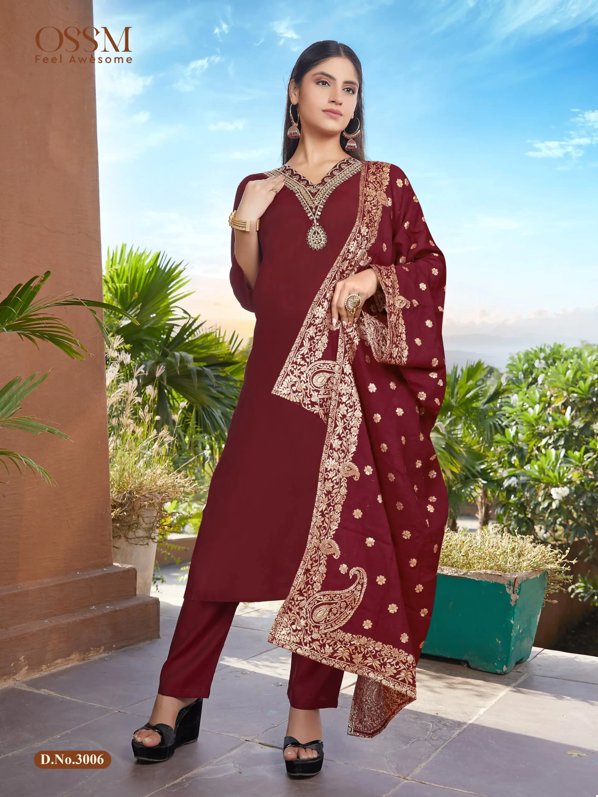 Ossm Monalisa Vol 03 Premium Viscos Roman Silk Wholesale Readymade Suits Catalog - 6 Pcs Set — Wholesale Salwar Suits, MPA wholesale from Surat - Gallery Image 5