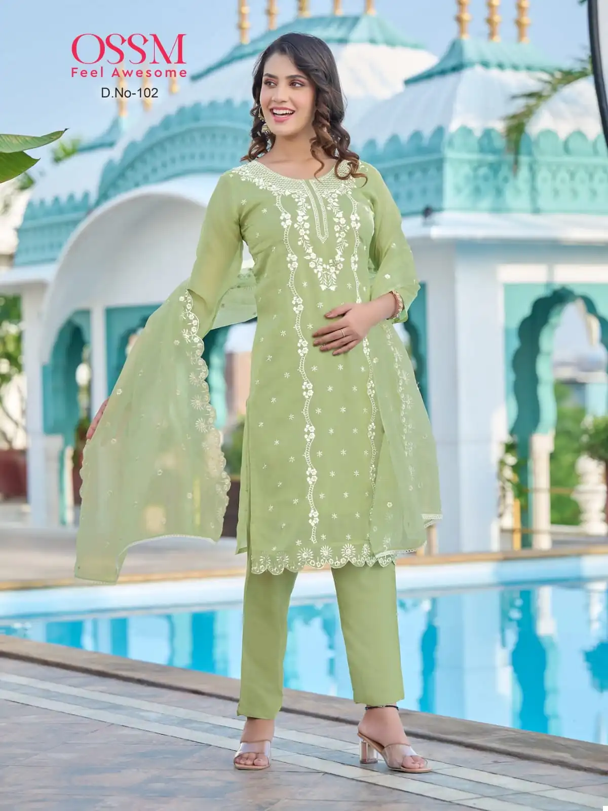 Ossm Mora Viscos Premium Organza Wholesale Readymade Suits Catalog — Wholesale Salwar Suits, MPA wholesale from Surat — view 7