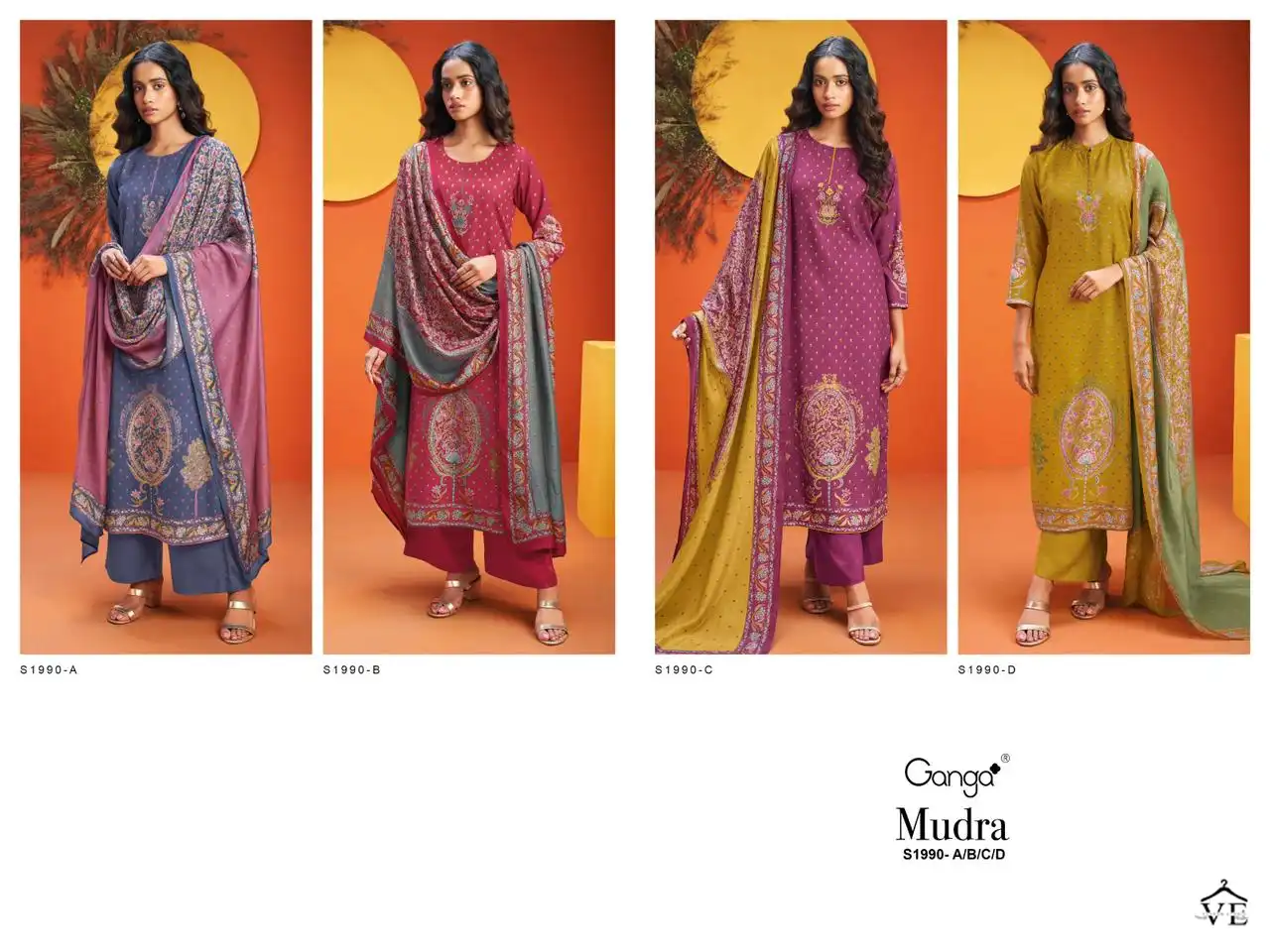 Ganga Mudra 1990 Premium Pure Pashmina Wholesale Designer Winter Wear Salwar Suit Catalog — Wholesale Salwar Suits, Ganga wholesale from Surat — view 5